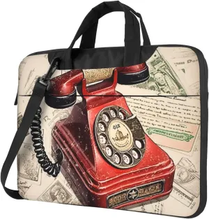 Laptop Shoulder Bag 13-15.6 inch Laptop Bag Stamp Telephone Computer Bag Messenger Bag for Men Women