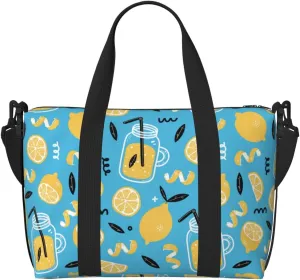 Laptop Tote Bag for Women Work - blue Lemon juice Gym Bag for Women Men, Crossbody Travel Bags for Women Men Carry On, Weekender Bags for Women Travel