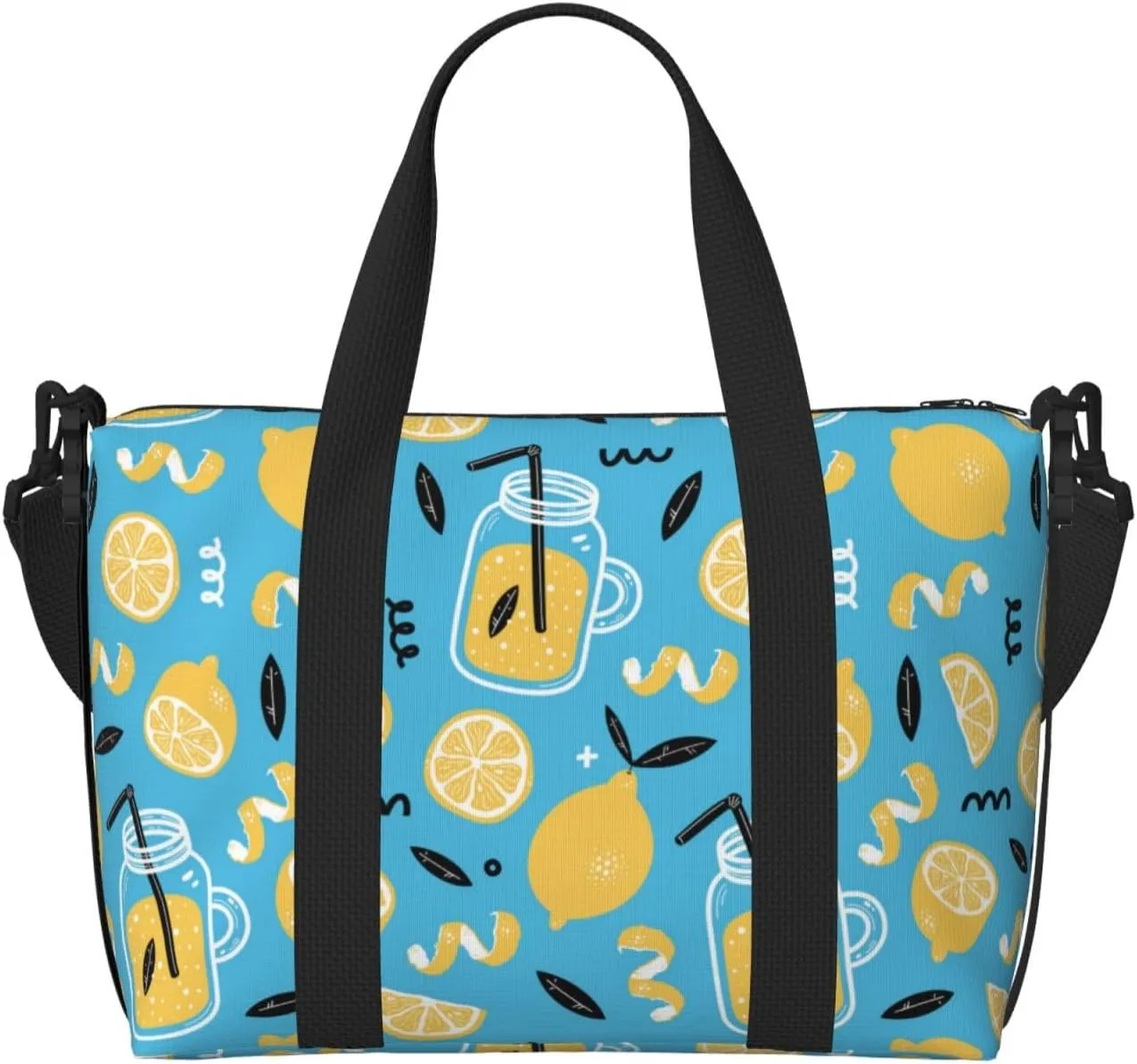 Laptop Tote Bag for Women Work - blue Lemon juice Gym Bag for Women Men, Crossbody Travel Bags for Women Men Carry On, Weekender Bags for Women Travel