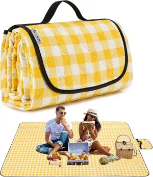 Large Beach Blanket Waterproof Sandproof Picnic Blankets Outdoor Blanket Foldable Beach Mat Sandfree with Carry Strap Lightweight Beach Blankets fit 2 to 4 Adults for Beach Camping Grass Lawn Park