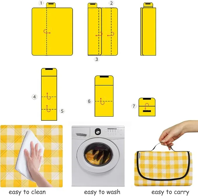 Large Beach Blanket Waterproof Sandproof Picnic Blankets Outdoor Blanket Foldable Beach Mat Sandfree with Carry Strap Lightweight Beach Blankets fit 2 to 4 Adults for Beach Camping Grass Lawn Park