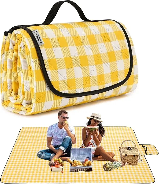 Large Beach Blanket Waterproof Sandproof Picnic Blankets Outdoor Blanket Foldable Beach Mat Sandfree with Carry Strap Lightweight Beach Blankets fit 2 to 4 Adults for Beach Camping Grass Lawn Park