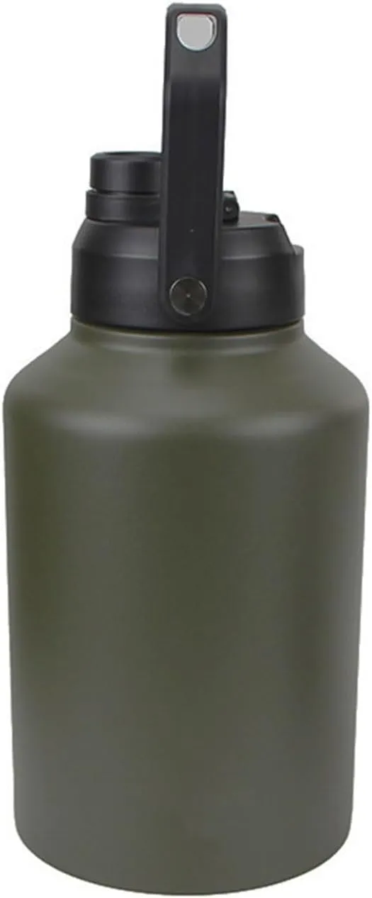 Large Capacity Insulated Cooling Water Bottle 134oz with Folding Handle Large Outdoor Portable Water Bottle with Large Mouth for Easy Cleaning, Insulated Mug for Outdoor Travel Picnic