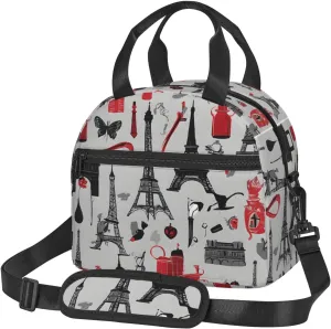 Large Capacity Lunchbag for Women Men Crossbody Lunch Tote Bags Reusable Insulated Cooler Bag Lunch Box Bag for Work Picnic Travel Camping - French Fashion Model Ferrets