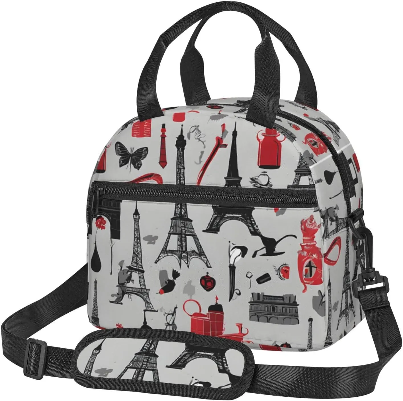 Large Capacity Lunchbag for Women Men Crossbody Lunch Tote Bags Reusable Insulated Cooler Bag Lunch Box Bag for Work Picnic Travel Camping - French Fashion Model Ferrets