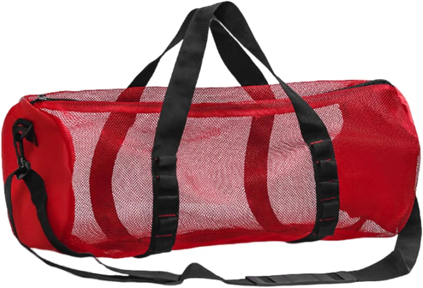 Large Capacity Meshes Duffels Gear Bag Scubas Diving Snorkeling Equipment Storage Bag Tear-Resistant Nylon Duffels Bag, Red Color