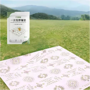 Large Disposable Picnic Mat & Tent Ground Cloth - Water-Resistant Heavy Duty w/ 4 Stakes, Sand & Grass Proof for Camping, Beach, Hiking - Essential Tent Accessories (70.87in*78.74in)