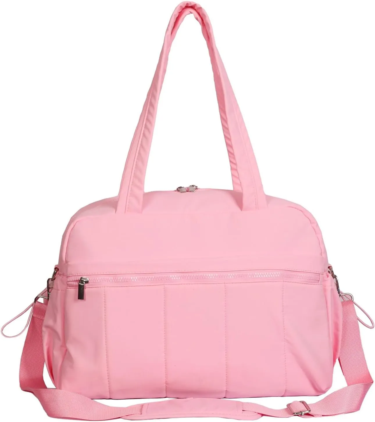 Large Gym Duffel Bag for Women, 28L Waterproof Travel Tote with Shoe Compartment, 8 Pockets, Detachable Shoulder Strap -Sports,Mother's Day gift Beach, Overnight Weekender (Pink, X-large)