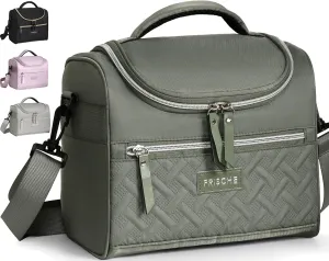 Large Lunch Bag Reusable, 8.5L Insulated Lunch Box with Adjustable Shoulder Strap, Soft Cooler Bag Leak-proof Insulation, Women's Insulated Lunch Bag for Work, Picnic, Travel (Sage Green)