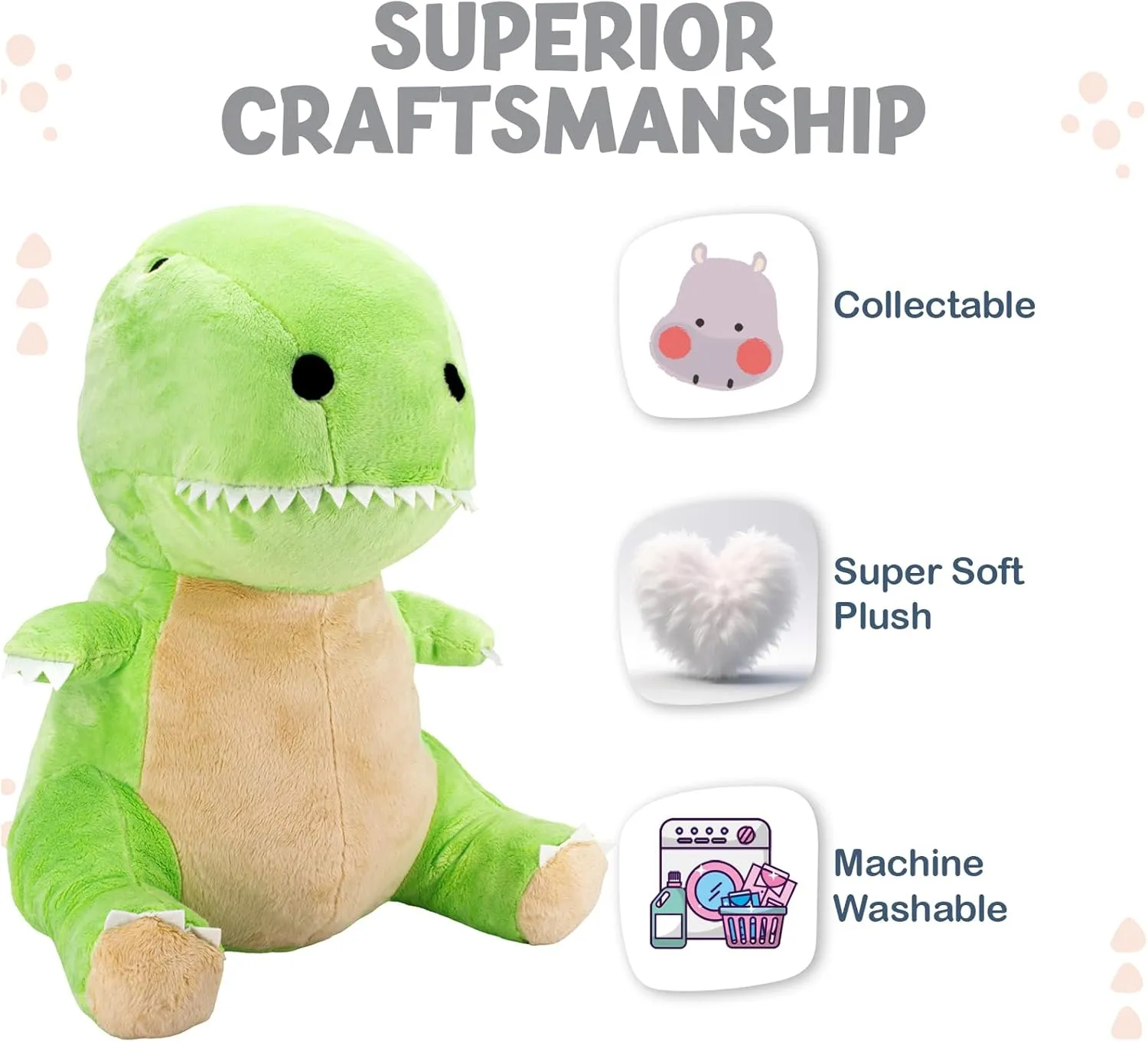 Large Stuffed Dinosaur, Plush Dino, Stuffed Tyrannosaurus Animal Toy, Valantine Gifts for Boys Girls Kids 20 Inches