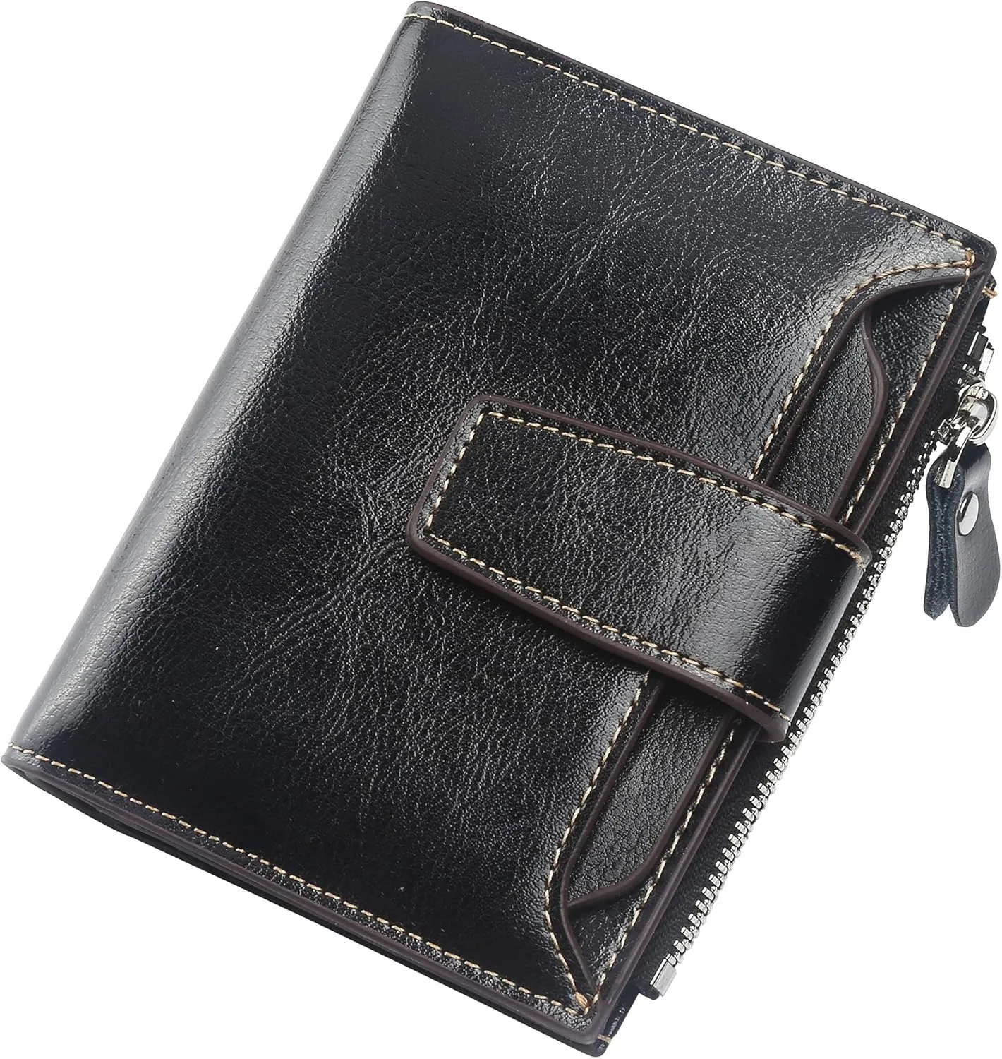 Lavemi Small Compact Women Wallet RFID Blocking Genuine Leather Bifold Purse with ID Windows