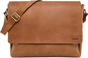 LEABAGS Acapulco genuine buffalo leather shoulder bag I Vintage look I 15 inch laptop I Office Messenger bag I Briefcase