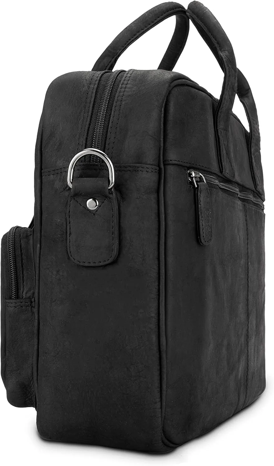 LEABAGS Dallas Leather Shoulder Bag I 15" Laptopbag I Genuine buffalo leather messenger bag I Vintage leather bag I Work bag
