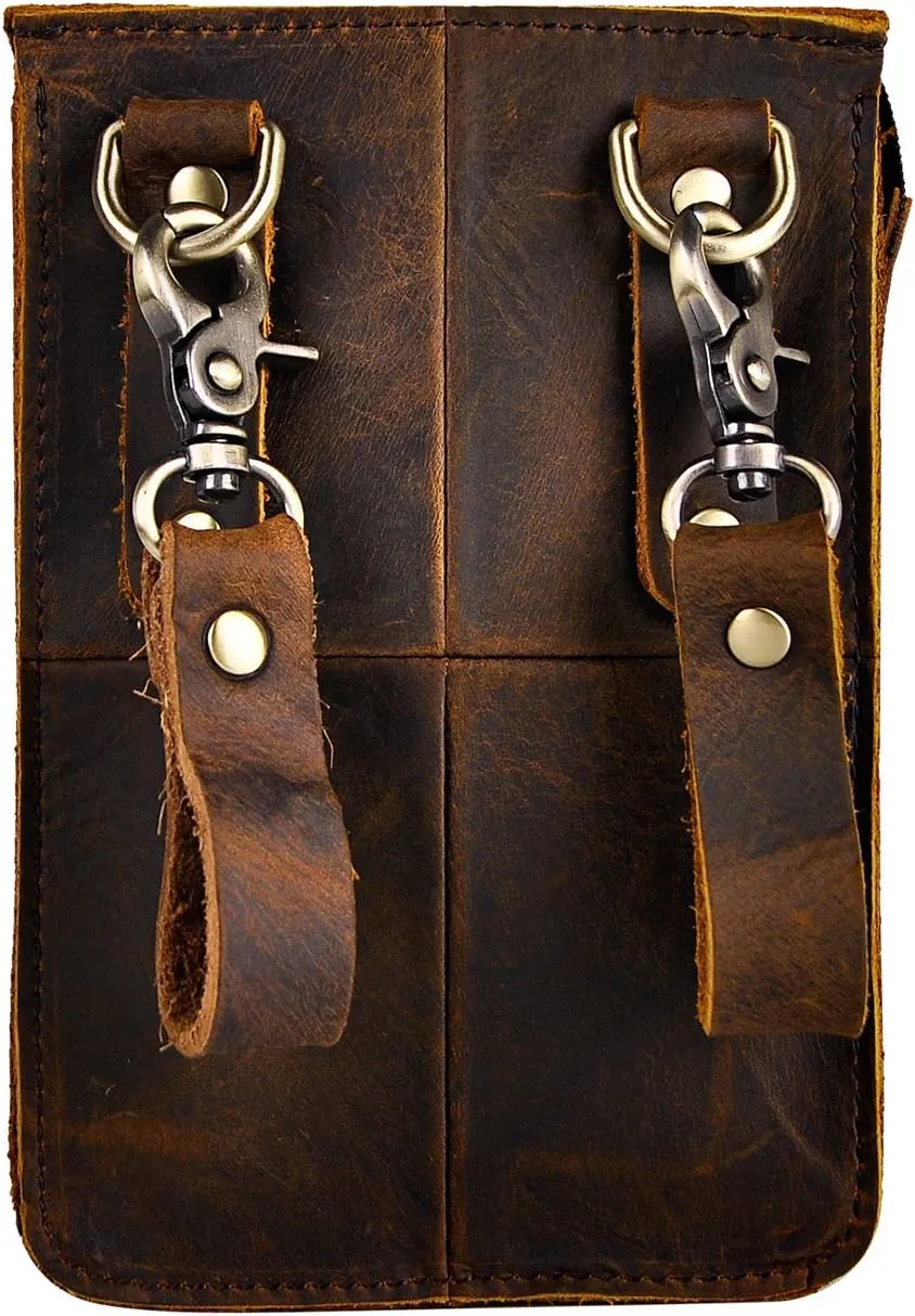 Le'aokuu Mens Genuine Leather Fanny Messenger Shoulder Satchel Waist Bag Pack
