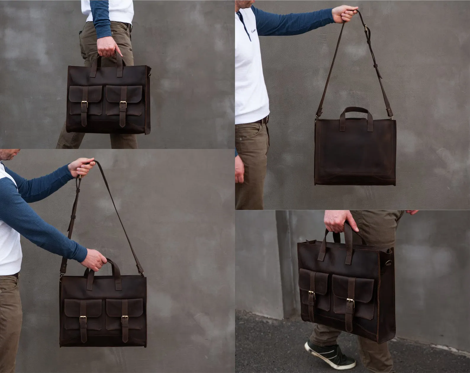 Leather bag men, Messenger bag men