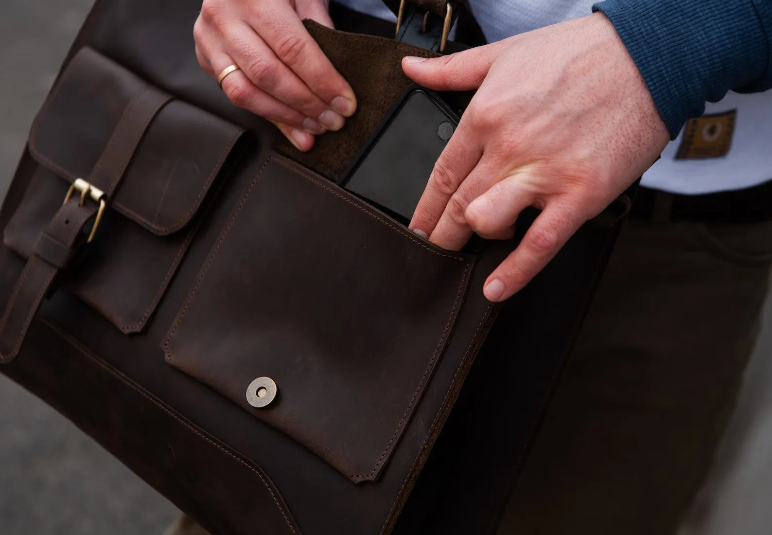 Leather bag men, Messenger bag men