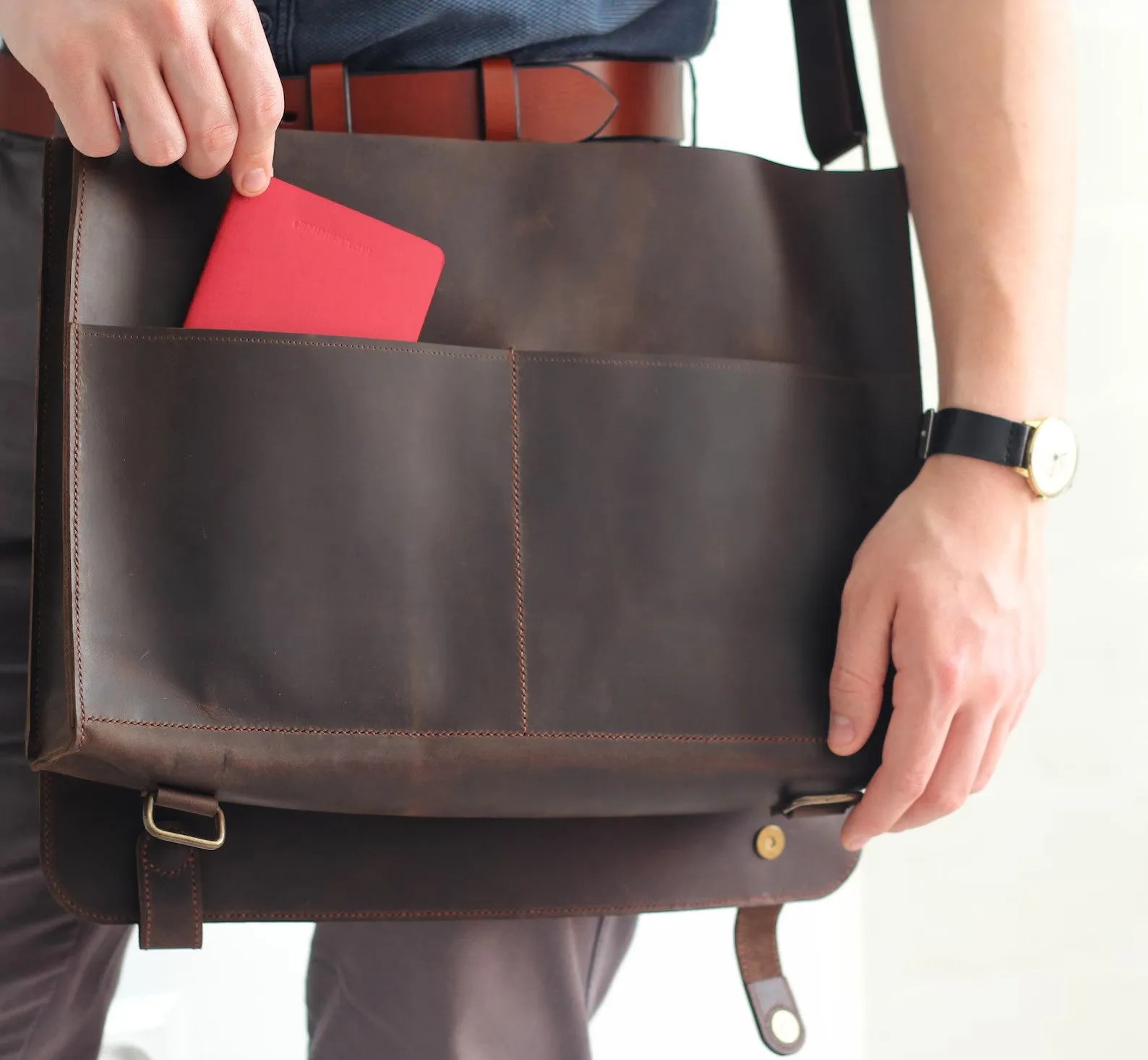 Leather Laptop Bag, Leather Shoulder Bag