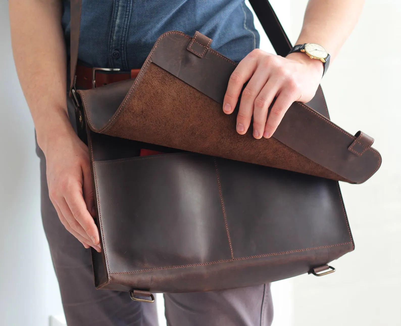 Leather Laptop Bag, Leather Shoulder Bag