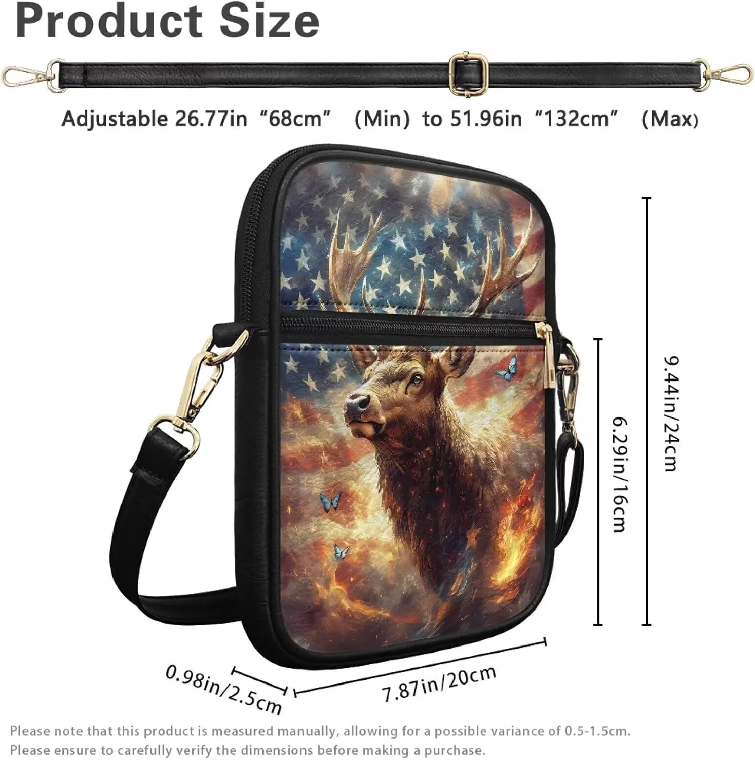 Leather Messenger Bag for Women Men Crossbody Bag Shoulder Bag Sling Travel Bag with Zipper Adjustable Strap