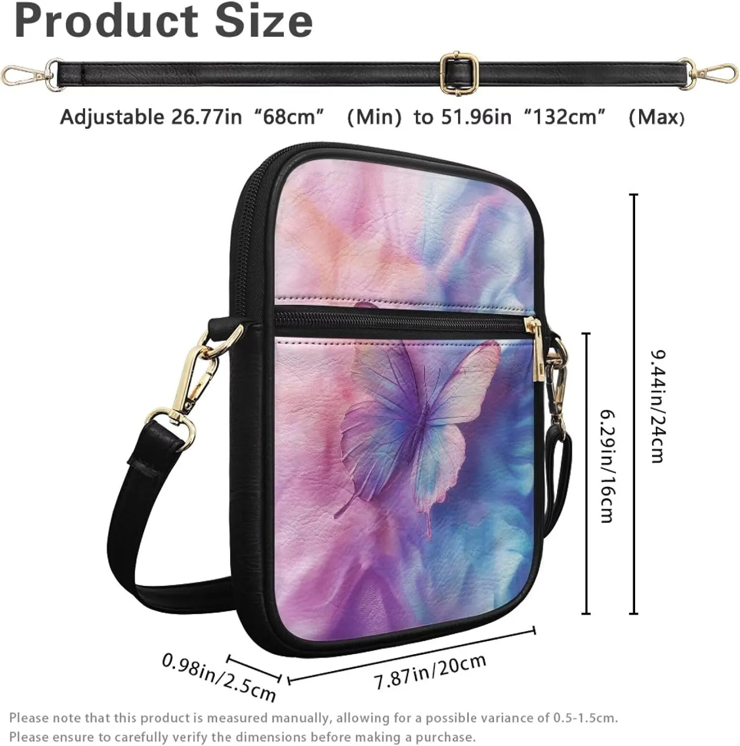 Leather Messenger Bag with Card Slots Inside for Unisex Small Cross Body Shoulder Satchel Bag for Casual Work Trip