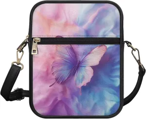 Leather Messenger Bag with Card Slots Inside for Unisex Small Cross Body Shoulder Satchel Bag for Casual Work Trip