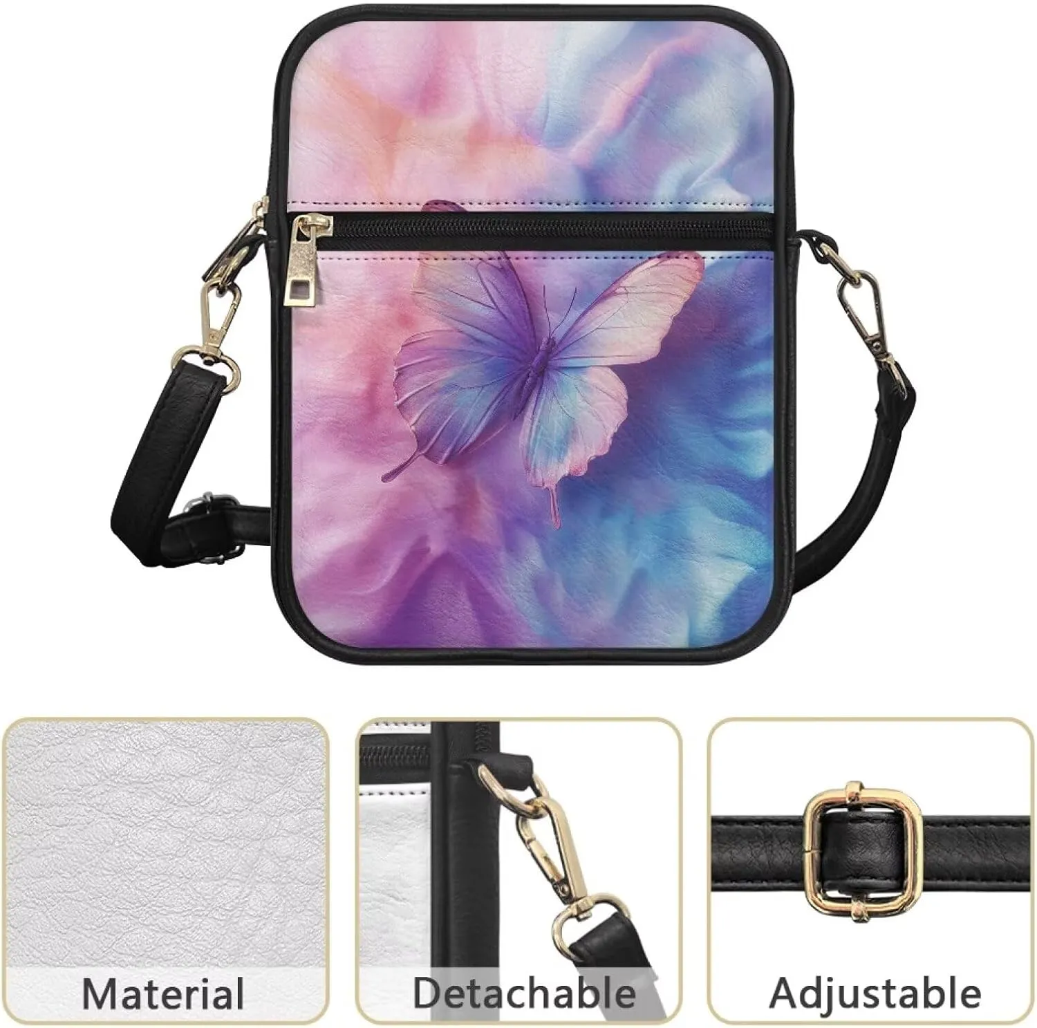 Leather Messenger Bag with Card Slots Inside for Unisex Small Cross Body Shoulder Satchel Bag for Casual Work Trip