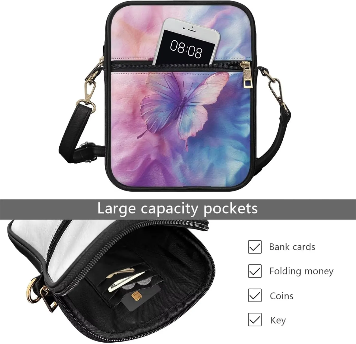 Leather Messenger Bag with Card Slots Inside for Unisex Small Cross Body Shoulder Satchel Bag for Casual Work Trip