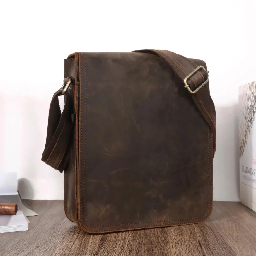 Leather Sleek Design Men's Crossbody Bag