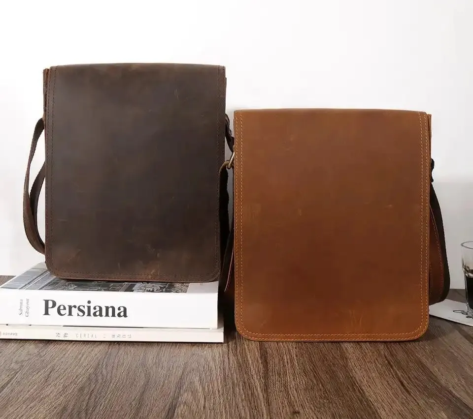 Leather Sleek Design Men's Crossbody Bag