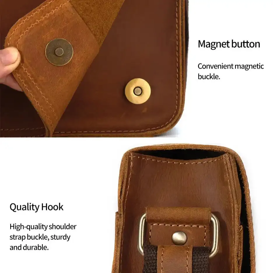 Leather Sleek Design Men's Crossbody Bag