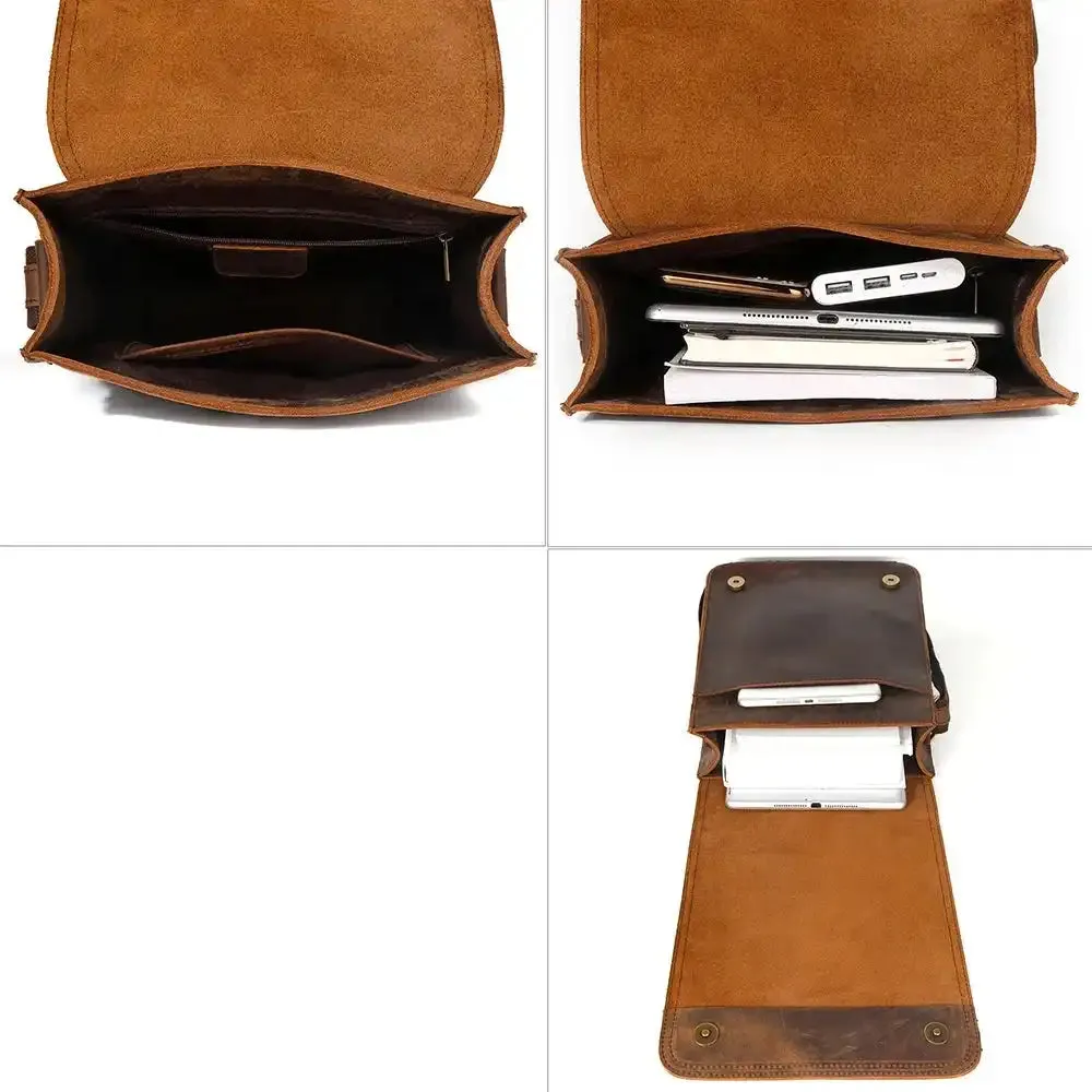 Leather Sleek Design Men's Crossbody Bag