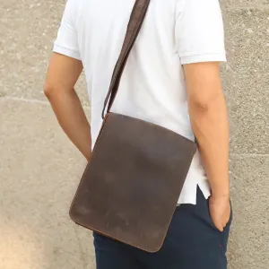 Leather Sleek Design Men's Crossbody Bag