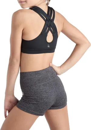 Liakada Girls Braided Sports Bra with Integrated Bra Shelf Liner for Dance, Gym, Aerobics. Yoga, Cheer!