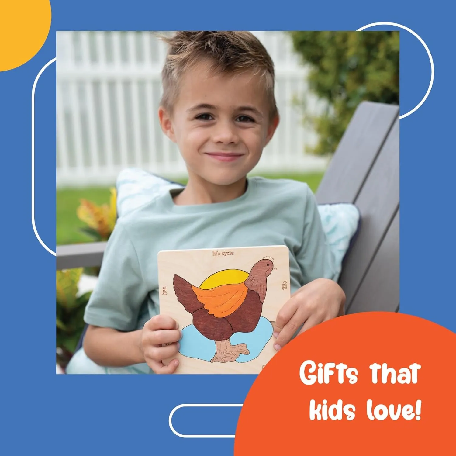 Life Cycle of A Chicken | 20 Piece Wooden Jigsaw Puzzle for Kids | for Preschool Kids, Learning Educational Toys Gifts for Boys & Girls 3  Years