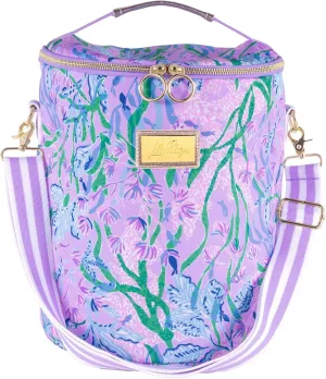 Lilly Pulitzer Insulted Backpack Cooler Large Capacity, Pink/Blue Portable Soft Cooler Bag for Picnics, Beach, Pool, Hiking, Seacret Escape