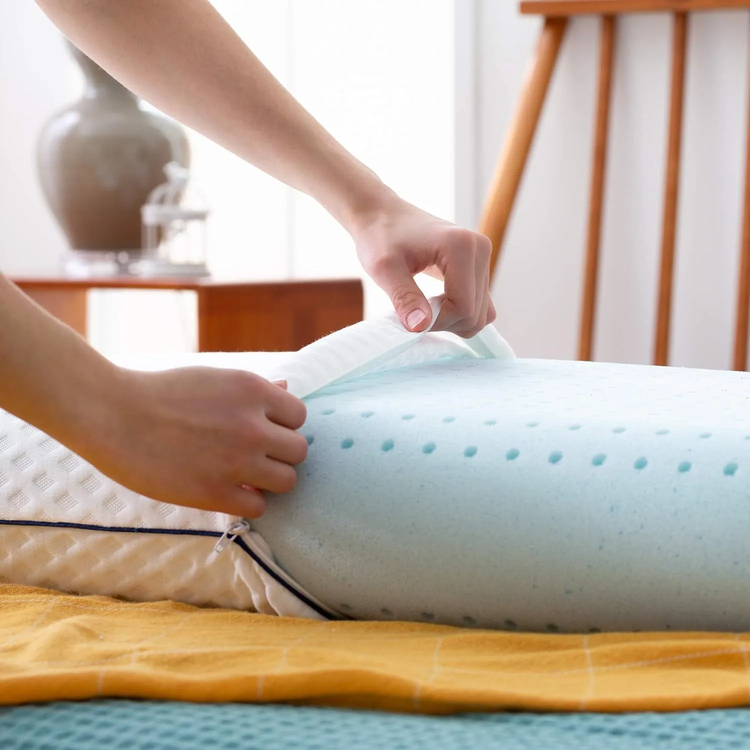 LINENSPA Pillow – Ventilated Gel Pillows Standard size – Memory Foam Pillows for Neck Support – Great for Side, Back, and Stomach Sleepers – Dorm Room Essentials - Standard Size Pillows