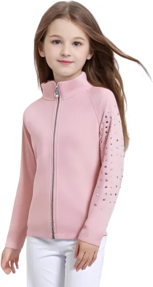 LIUHUO Girls Figure Skating Training Jacket - Elegant Ventilated Practice Top