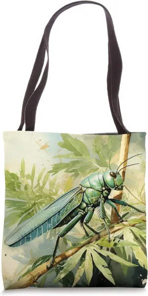 Locust Palm Leaves Watercolor Graphic Tote Bag
