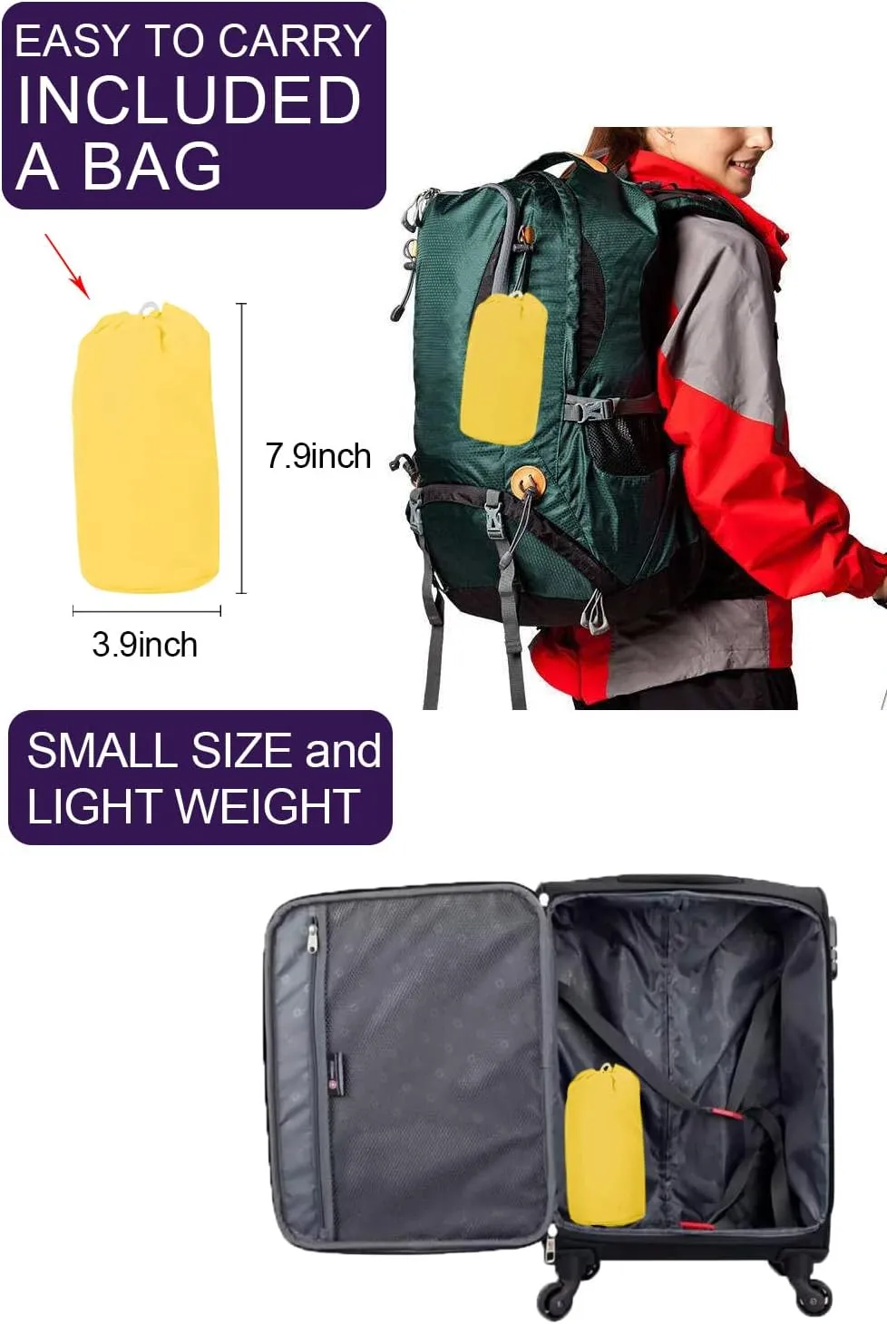 Lomon Women Waterproof Lightweight Rain Jacket Active Outdoor Hooded Raincoat