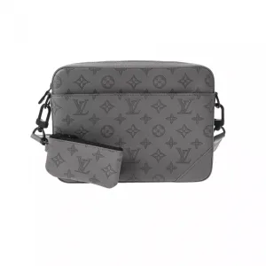 LOUIS VUITTON Monogram shadow Duo messenger Gray For Men