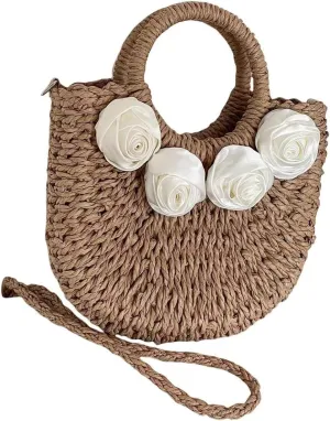 L'ouve Straw Beach Bag Women's Shoulder Handbags Straw Beach Sea Tote Bags for Summer Clutch Handbags Summer Purses 2024