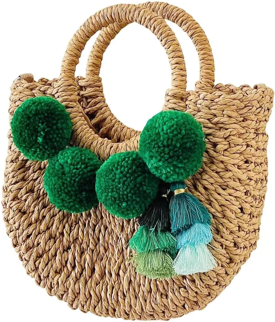 L'ouve Straw Beach Bag Women's Shoulder Handbags Straw Beach Sea Tote Bags for Summer Clutch Handbags Summer Purses 2024