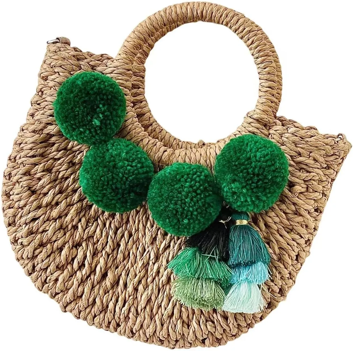 L'ouve Straw Beach Bag Women's Shoulder Handbags Straw Beach Sea Tote Bags for Summer Clutch Handbags Summer Purses 2024