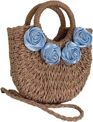 L'ouve Straw Beach Bag Women's Shoulder Handbags Straw Beach Sea Tote Bags for Summer Clutch Handbags Summer Purses 2024