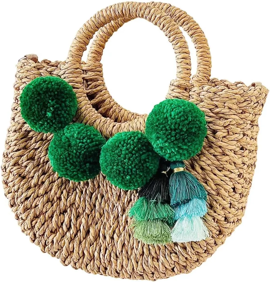 L'ouve Straw Beach Bag Women's Shoulder Handbags Straw Beach Sea Tote Bags for Summer Clutch Handbags Summer Purses 2024