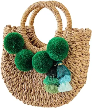 L'ouve Straw Beach Bag Women's Shoulder Handbags Straw Beach Sea Tote Bags for Summer Clutch Handbags Summer Purses 2024