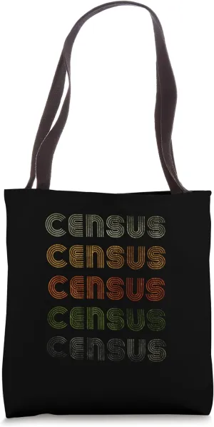 Love Heart Census Tee Grunge Vintage Style Black Census Tote Bag