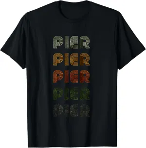 Love Heart Pier Tee Grunge Vintage Style Black Pier T-Shirt