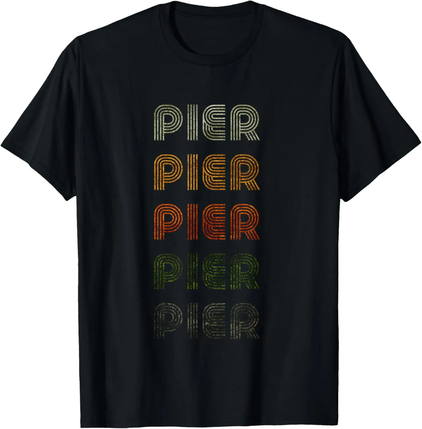 Love Heart Pier Tee Grunge Vintage Style Black Pier T-Shirt