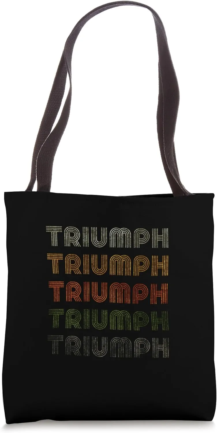 Love Heart Triumph Tee Grunge Vintage Style Black Triumph Tote Bag